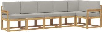 vidaXL Conjunto De Sof&aacute;s De Exterior 6 Uds. Blanco Y Gris Claro Vidaxl