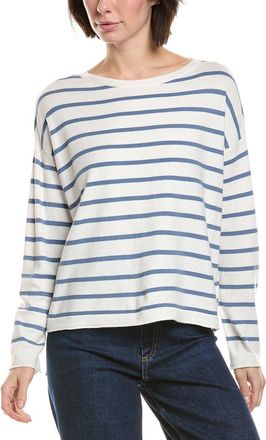Vince Camuto Rolled Edge Stripe Sweater