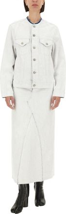 Maison Margiela 100% Cotton Midi Skirt - White