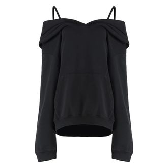 Maison Margiela Sweatshirts, female, Black, Size: M Off-shoulder Sweatshirt