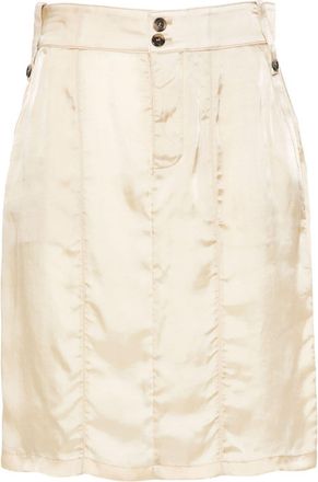 Saint Laurent satin pencil skirt - women - Cupro - 38 - Neutrals