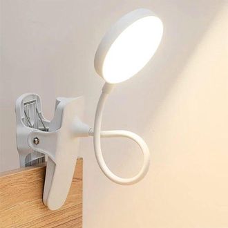OEM Unidad, Luz Nocturna Led Para Mesita De Noche, L&aacute;mpara De Lectura Port&aacute;til Con Clip De 3 Colores, Alimentaci&oacute;n Usb, Para Dormitorio, Color Blanco