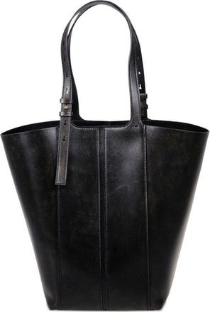 Golden Goose Structured Black Shopper Bag In /Calf Leather