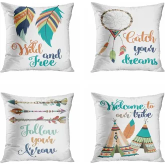 OEM Juego De 4 Fundas De Almohada De 20x20 Pulgadas. Bienvenido A Nuestra Colecci&oacute;n De Fundas De Almohada Tribal Home Decor, Fundas Cuadradas Para Cojines
