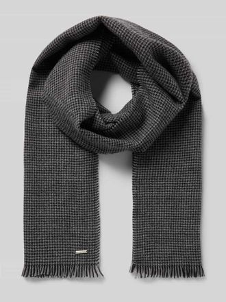 Bugatti Schal aus Schurwolle mit Fransen in Black, Größe 1