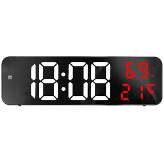 OEM Reloj De Pared Digital Led Grande Con Espejo, Despertador Electr&oacute;nico Para El Hogar, Pantalla Grande, Blanco Y Rojo - Crezuo