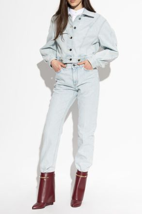 Givenchy Short Denim Jacket, Womens, Light Blue