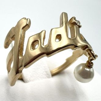 Dior Metal Rhinestone Band Ring (Pre-Owned)