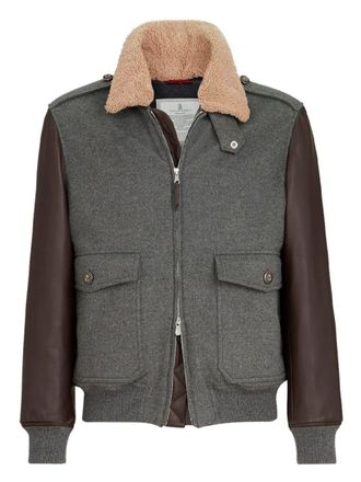 Brunello Cucinelli Cashmere And Leather Bomber Jacket
