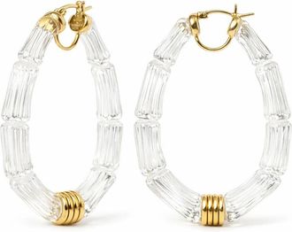 Gold & Honey Womens Chloe Bamboo Lucite Hoop Earrings In Clear