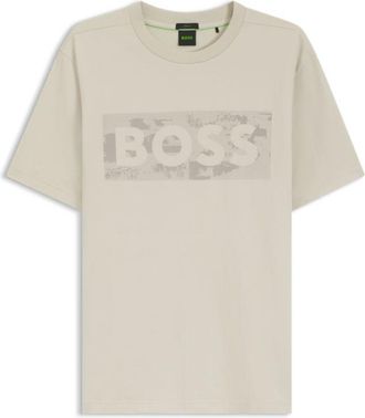 BOSS Logo-artwork T-shirt in stretch cotton