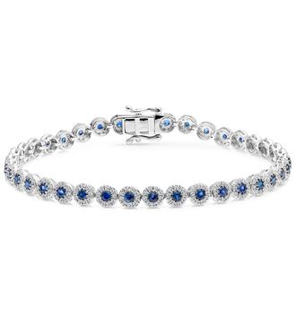 The Diamond Store 1.62ct Sapphire and 1ct Diamond Stellato Bracelet in 9K White Gold