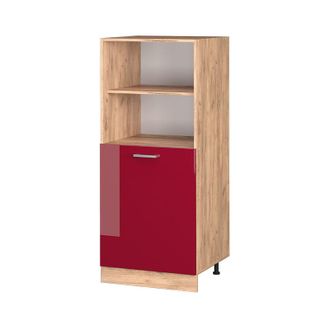 Vicco Armario Para Horno Empotrado R-line, Rojo Burdeos Alto Brillo, 60 Cm