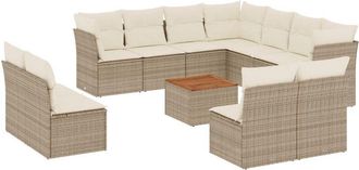 vidaXL Set De Sof&aacute;s De Jard&iacute;n 12 Pzas Y Cojines Rat&aacute;n Sint&eacute;tico Marr&oacute;n Vidaxl