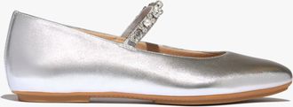 FitFlop Fitflop Delicato Pearls And Crystal Womens Slingback Sandals Silver Leather - Size UK 5