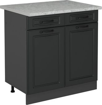 Vicco Mueble Bajo De Cocina R-line, Antracita Casa De Campo, 80 Cm Et M&aacute;rmol