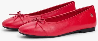 Tommy Hilfiger Womens Leather Ballet Flat - Primary Red - US 6.5 / EU 37