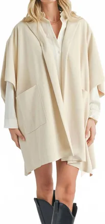 Sadie & Sage Lisha Belted Poncho In Cream