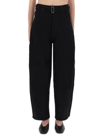 STUDIO NICHOLSON Cahun Black High-Waist Wide-Leg Pants