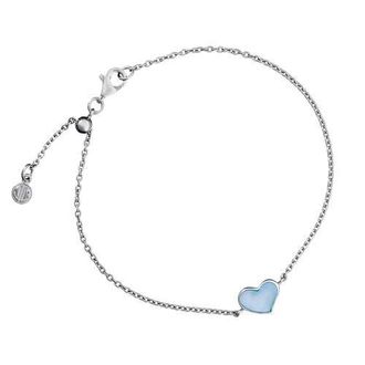 Jan Leslie Heart Bracelet Set In Sterling Silver in Blue at Nordstrom