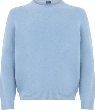 Fedeli Trui met ronde hals - Heren - Ronde hals truien - Blauw - L - Wol - Truien & Vesten