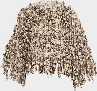 Brunello Cucinelli Embellished Curly Mohair Cape