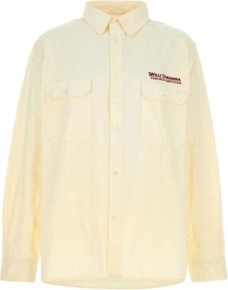 Willy Chavarria Oversized Katoenen Overhemd - Heren - Casual Overhemden - Geel - L - Katoen - Overhemden