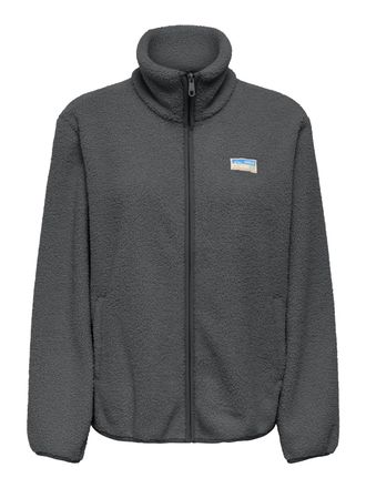 Only Pl&uuml;schjacke ONLY ONLEVA LIFE TEDDY JACKET CC OTW, Damen, Gr. XL, grau (magnet), Pl&uuml;sch, Obermaterial: 100% Polyester, unifarben, regular fit normal, J