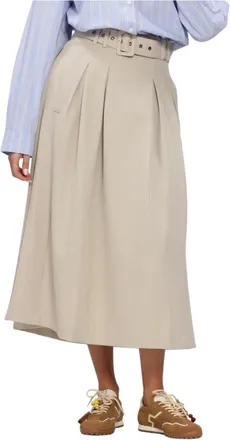 Co'Couture Rokken, Dames, Beige, S, Dames Rokken Lunacc Belt Pleat Skirt