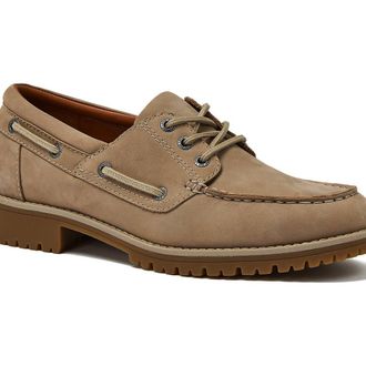 Lands End Seaport Leather Lace Up Boat Shoes in Rich Taupe at Nordstrom, Size 11.5