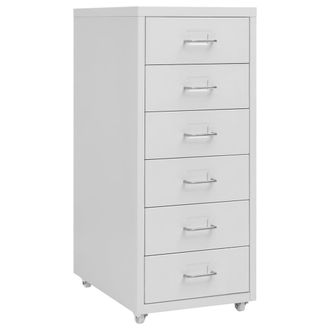 vidaXL Armario Archivador M&oacute;vil Metal Gris 28x41x69 Cm Vidaxl
