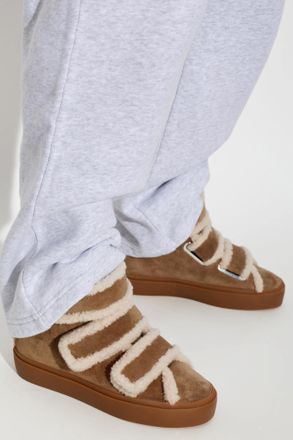 INUIKII Shearling Velcro Wedge Wedge Shoes, Womens, Beige