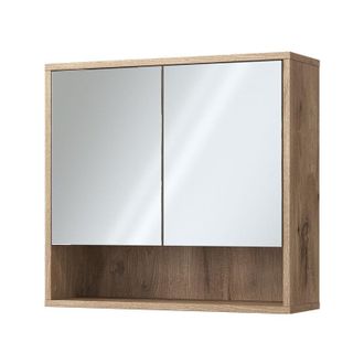 Vicco Armario con espejo para baño Eliza, Roble vikingo, 70 x 65 cm con 2 puertas