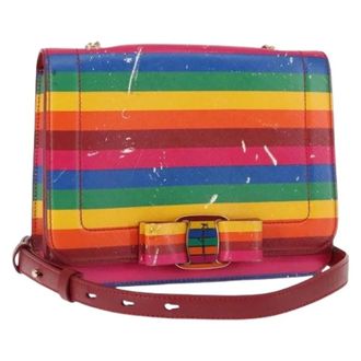 Ferragamo Pre-owned Leather Cross Body Bag - Dames - Pre-owned - Veelkleurig - Maat: ONE Size Leer