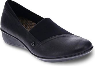 Revere Comfort Shoes Womens Naples Wedge Loafer In Onyx