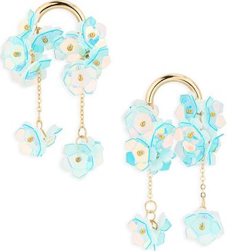 Natasha Beaded Flower Drop Earrings in Gold/Blue at Nordstrom Rack