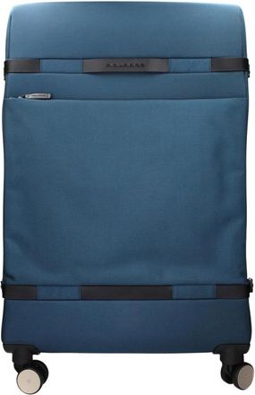 Piquadro Blauwe Stoffen Bagage Trolley met TSA-sluiting - Heren - Handbagage koffer - Blauw - ONE Size - Leer - Koffers