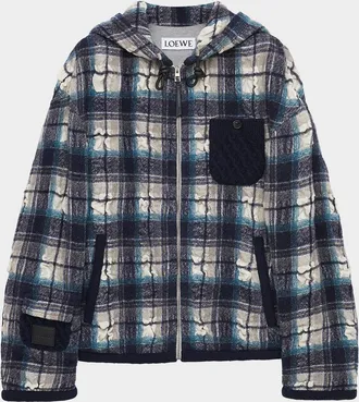 Loewe Men & apos;s Plaid Hooded Jacket