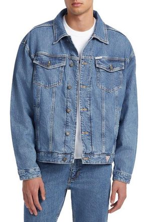 Guess Oversize Denim Trucker Jacket in Gam1 at Nordstrom, Size Xx-Large