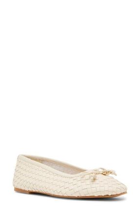 Steve Madden Divy Woven Ballet Flat in Bone Leather at Nordstrom, Size 7.5