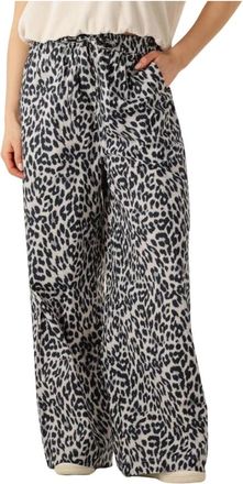Lollys Laundry Grijze Liamll Pant voor vrouwen - Dames - Wijde Broeken - Zwart - M - Broeken