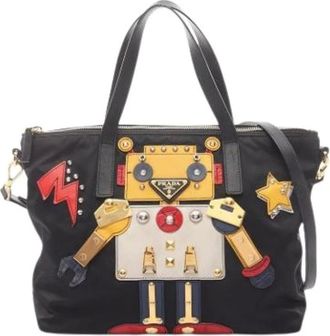 Prada Pre-owned Handbags, female, Black, Size: ONE SIZE Pre-owned Nylon Handbag