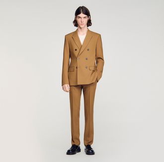 Sandro Double-breasted wool suit jacket