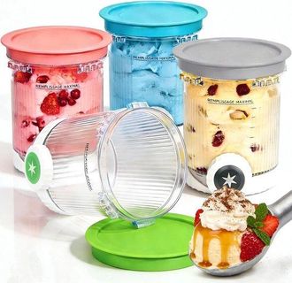 OEM Apto Para Ninja Creami Nc700 Nc701, 480 Ml, Recipiente Para Helado, Tapa Herm&eacute;tica, Libre De Bpa, Apto Para Lavavajillas
