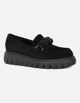 Gabor Womens Tissue Womens Loafers - Black - Size: 4.5