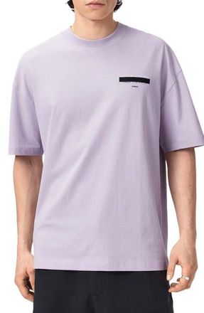 AllSaints Redact Embroidered Graphic T-Shirt in Parma Purple at Nordstrom, Size X-Large