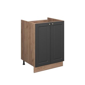 Vicco Mueble Bajo Para Fregadero Fame-line, Antracita-oro Landhaus/roble Dorado, 60 Cm, Vicco