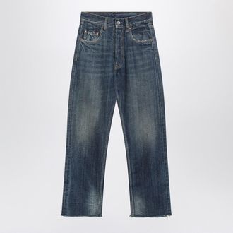 Maison Margiela Straight Leg Jeans In Faded Blue Denim