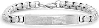 HMY Jewelry Mens Stainless Steel Lords Prayer Box Chain Bracelet in Metallic at Nordstrom Rack