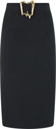 Moschino Fitted Pencil Skirt - Dames - Kokerrokken - Zwart - S - Polyester - Rokken
